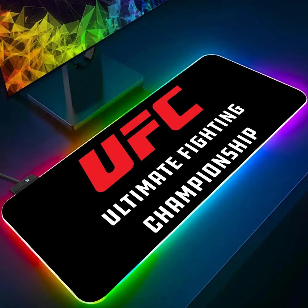 Sport For U-UFC F-Fight Night MINISO Mouse Pad RGB Glow Personality Picture Custom PC Table Mat Carpet Mat Game Player Dedicated