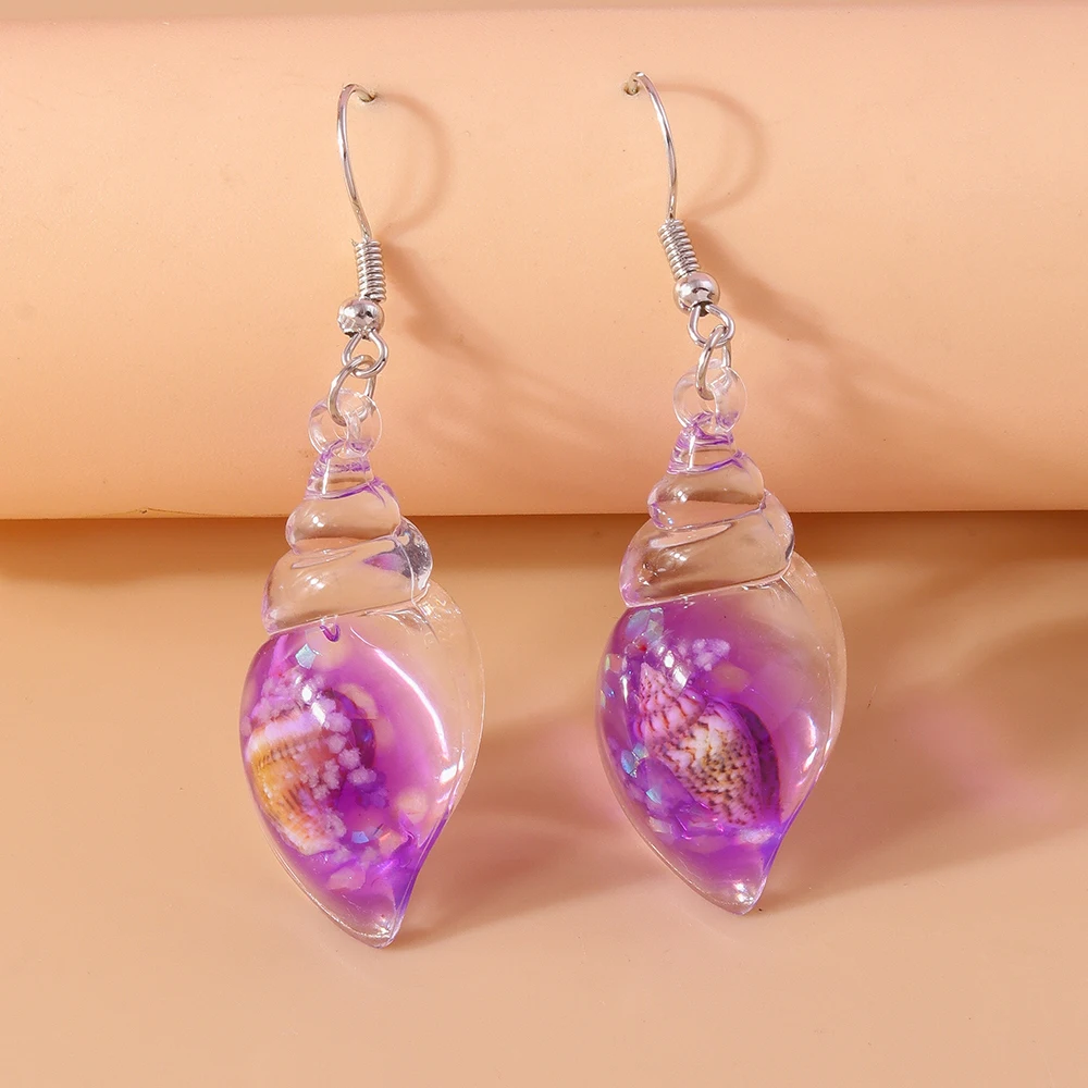 Aihua bunte Harz Sommer Strand Muschel Muschel Ohrringe für Frauen Mädchen Urlaub Ohrringe Brincos süßen Schmuck Geschenke – Detail 6