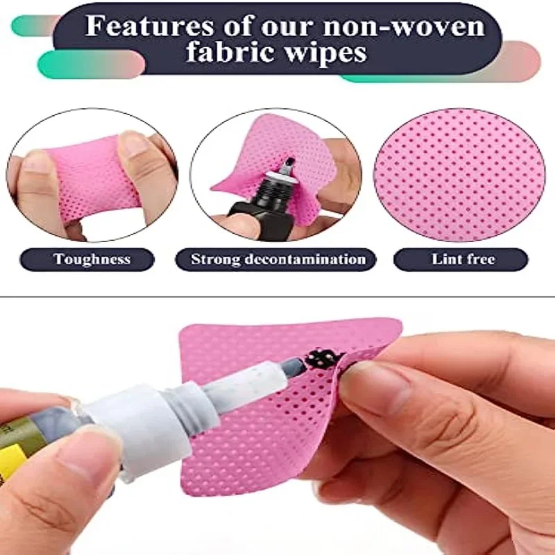 400pcs Non-woven Fabric Wiping Eye Black Removing Tools Glue Wiping Cloth, Glue and Nail Polish Bottle Wholesale of Makeup Tools