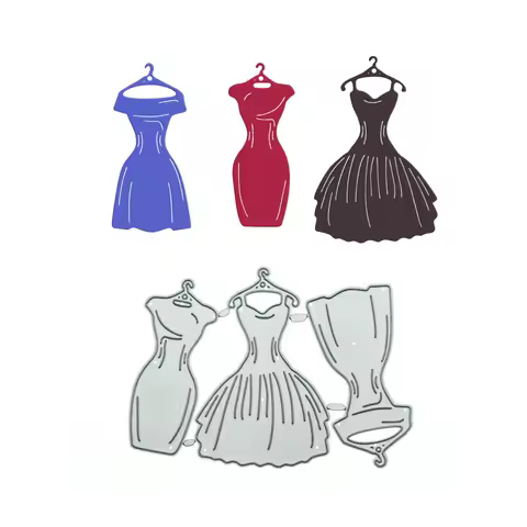 Metal Cutting Die Cuts Clothing Lady Evening Dress Presscut Stencil For Scrapbooking Handmade Party Invitation Card Craft