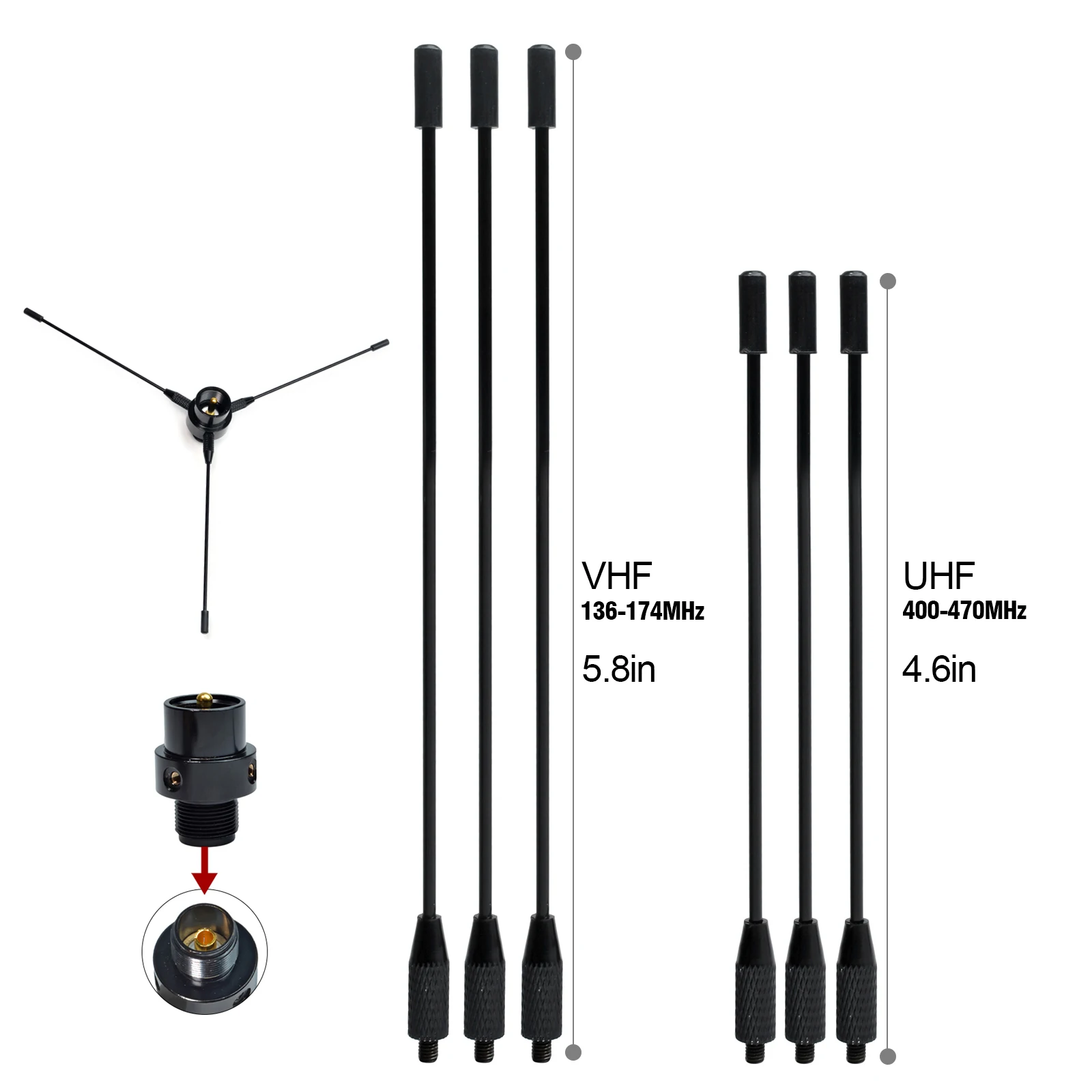 UHF 70cm 400-470mhz antena z włókna szklanego GMRS antena podstawowa z zestawem anteny samolotowej uziemiającej dla śmigła Radio Repeater mobilny nadajnik-odbiornik