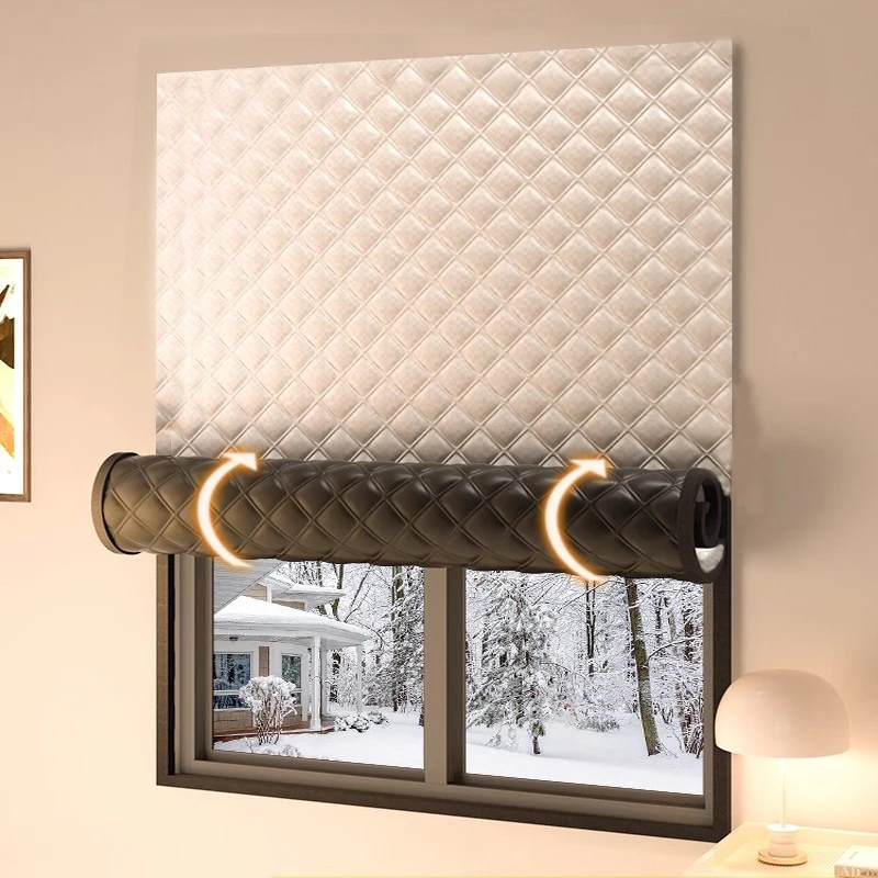 1pc New Winter Bedroom Thermal Curtains Thickened Cold-Resistant, Windproof and Blackout Curtains