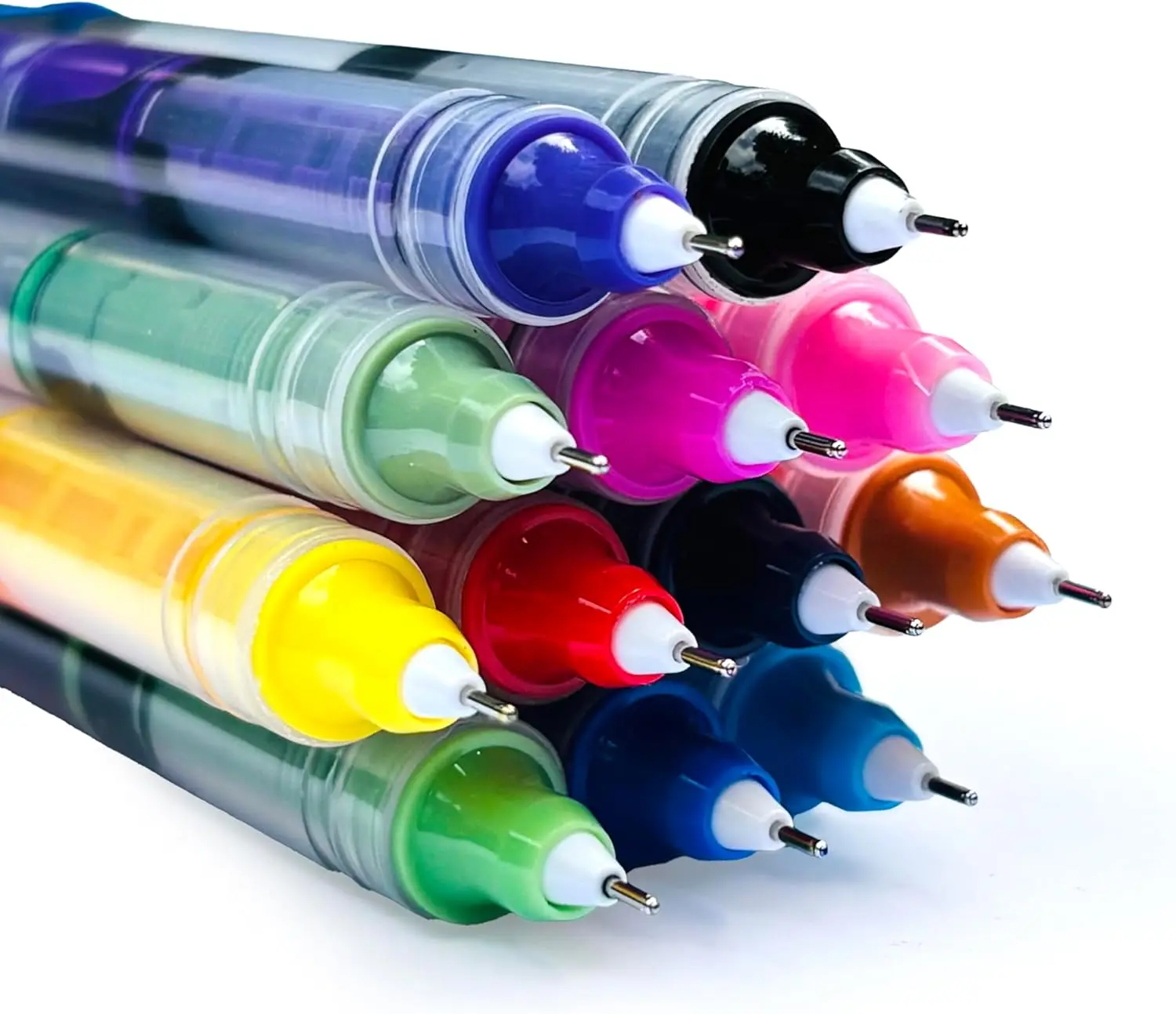 

Liquid Ink Rollerball Gel Pens, 0.5mm Extra Fine Point Tip,Assorted Colors, Smooth Writing Bleed, School Notes & Art Supplies