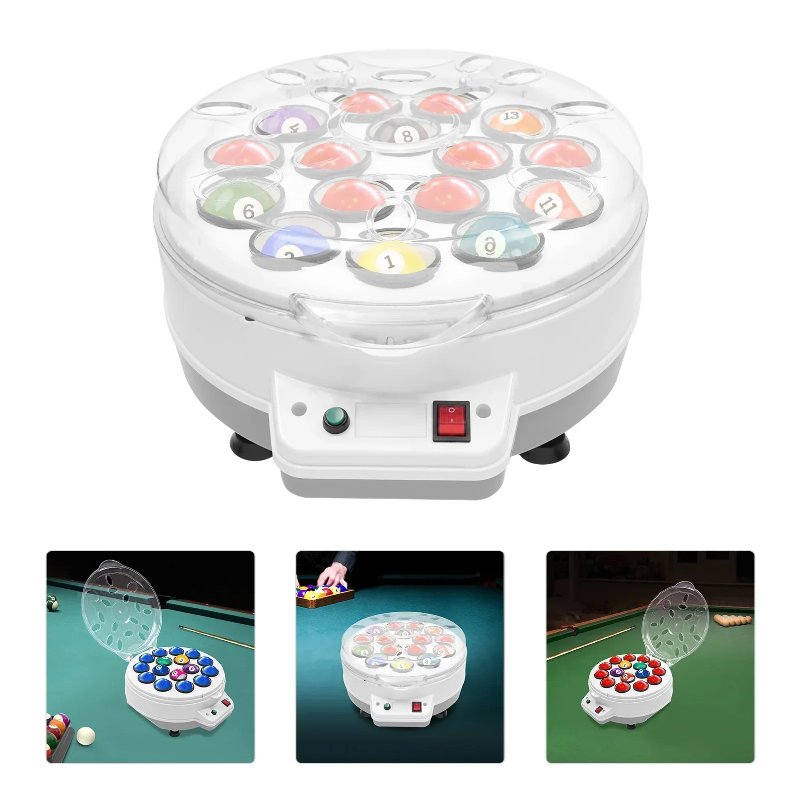 

Automatic Billiard Ball Cleaner Machine 16 Balls, 110V 180W Electric Pool Ball Polisher Washer with Timer, Pool Balls Cleaner