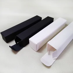 100pcs  - 2x2x13cm  Blank Black White Gift boxes Lipstick Cosmetic Sample Perfume Slender Tube Small Packaging Box