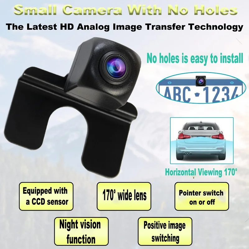 

Car Rear View Camera Real 170° Night Vision Reverse Backup Parking Camera F1.0 Lens Analog Image Transfer Technology CCD Sens