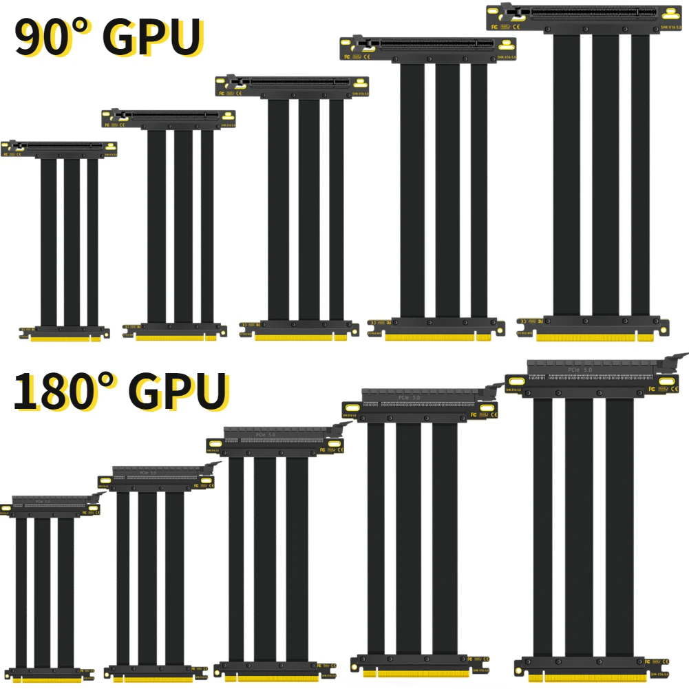 

90° 180° GPU Gaming Top Quality PCI Express 4.0 16X Riser Cable RTX 4090 Video Card High Performance PCIE X16 4.0 Riser Extender