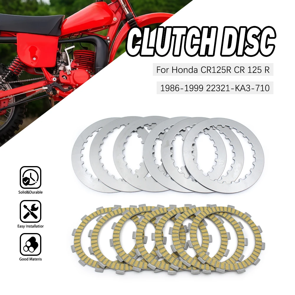 

Clutch Friction Disc Plate Kit for Honda CR125R CR 125 R RF 1985 22201-KS6-700 22321-KA3-710