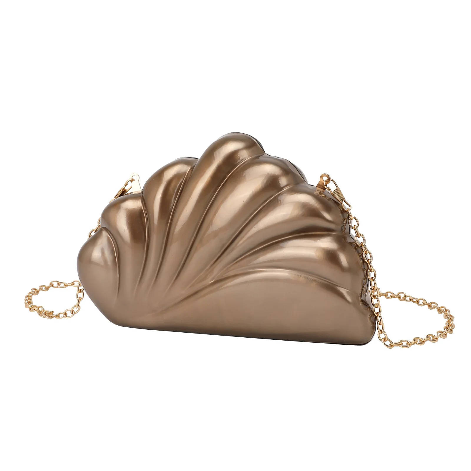 حقيبة يد نسائية من الأكريليك على شكل صدفة، حافظة صلبة، محفظة أنيقة للسهرة لحفلات الزفاف والعشاء والحفلات الراقصة والمواعدة