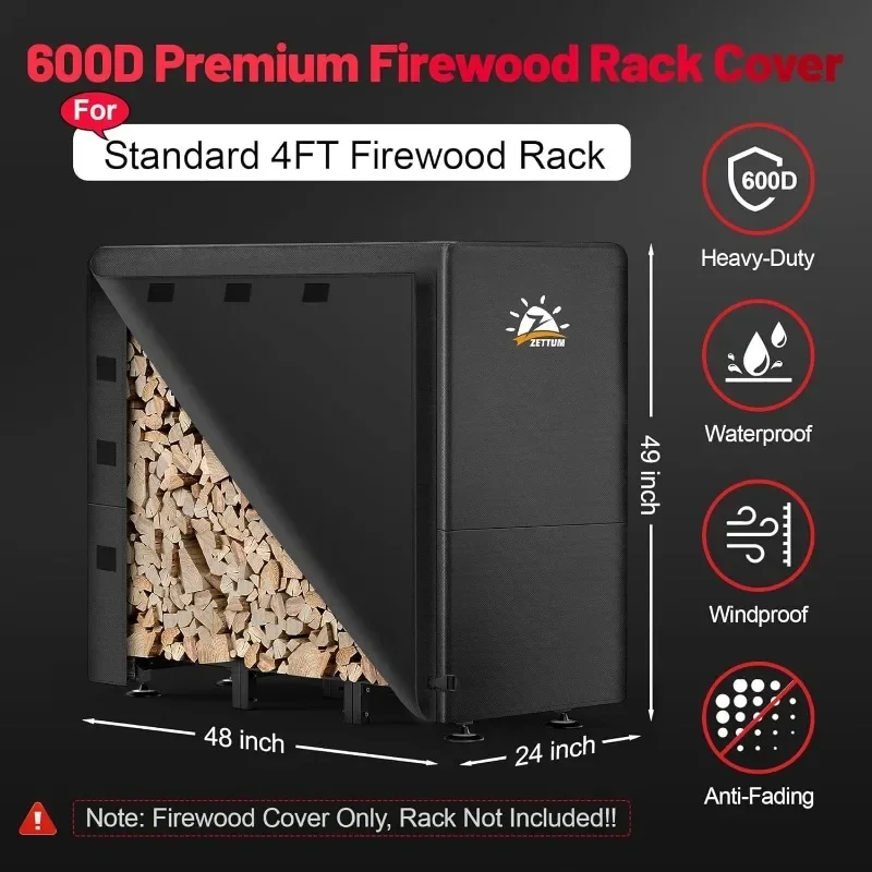 Wood rack cover is waterproof and durable, outdoor log stacking rack cover