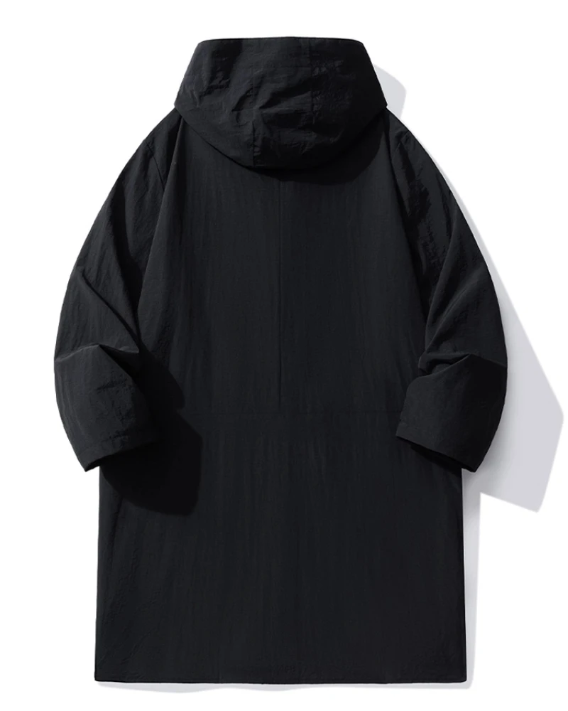 メンズ ミッドレングス トレンチ ジャケット ビジネス カジュアル ウインドブレーカー コート ラペルカラー付き スタイリッシュなアウターウェア 仕事用 オフィス ジャケット