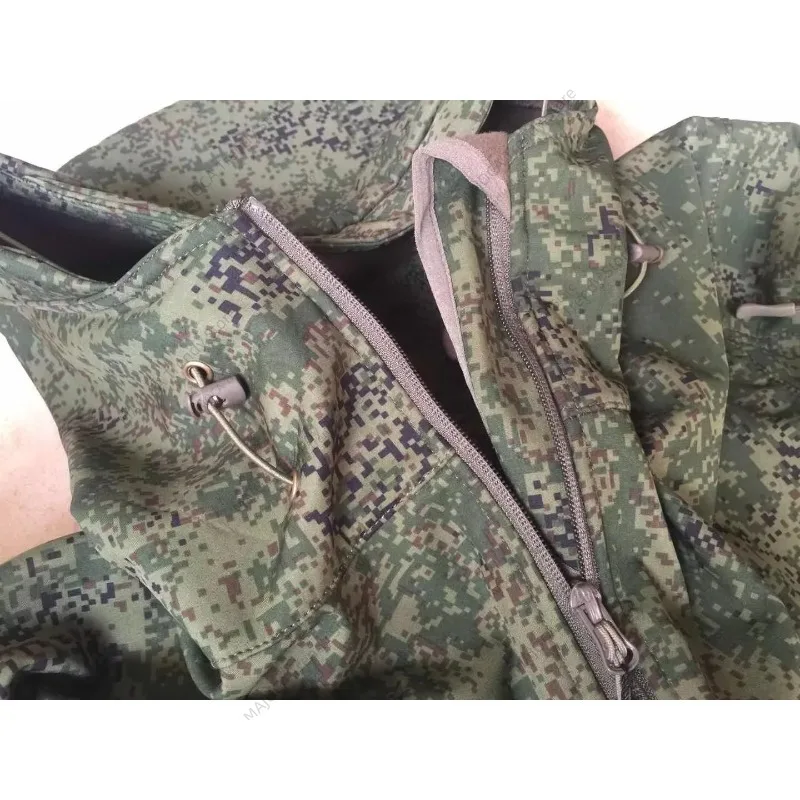 Chaqueta Softshell de flora Digital EMR para hombre de Rusia, abrigo de camuflaje táctico impermeable a prueba de viento con capucha para caza y senderismo al aire libre