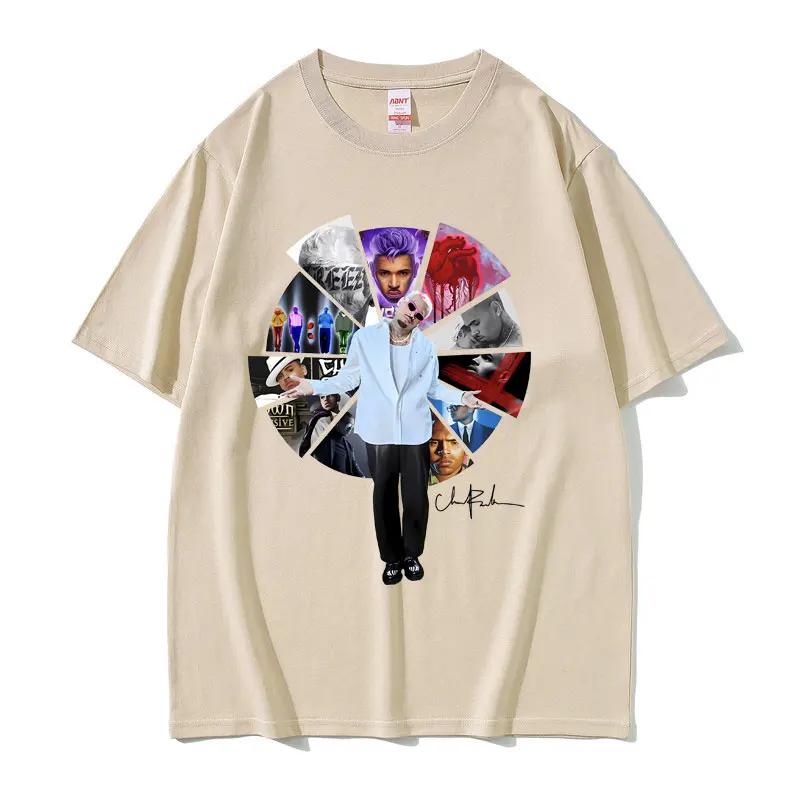 Rapper Chris Brown Music Album Cover Print T Shirt Men Women Hip Hop Casual Tshirt Men\'s Oversized Tees Male Vintage Streetwear