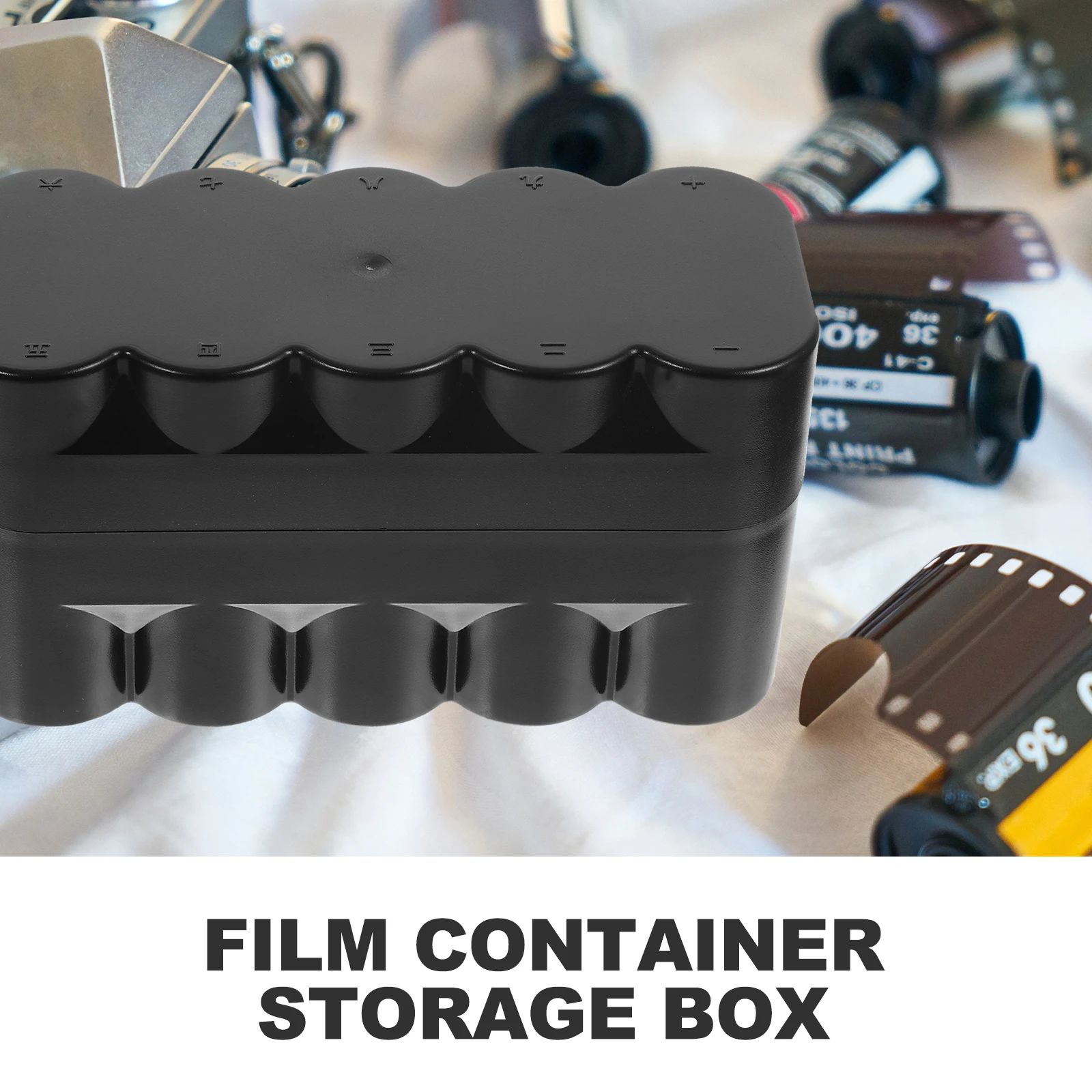 

10pcs Film Storage Box Canister Holder for 10 Rolls Film Case Container Black Lightweight Plastic Travel for Batteries