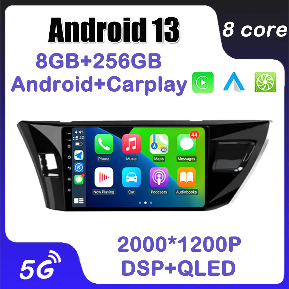 

Android 14 4G LTE 5G WiFi for Toyota Corolla Ralink 2013 2014 2015 2016 Car Radio Multimedia Player Navigation Auto Carplay