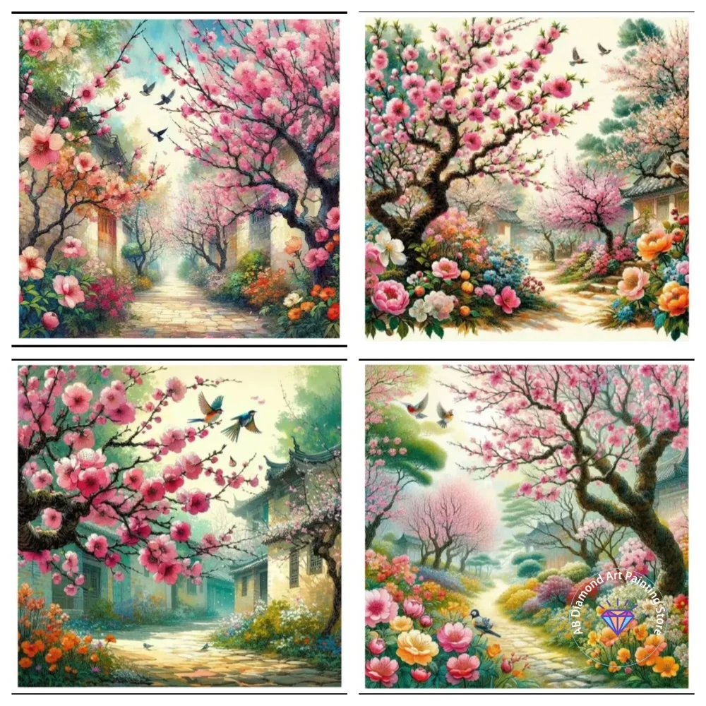 

Animal Bird House Landscape AB Diamond Painting Kit Square Round Diamond 5D DIY Mosaic Handmade Art Exquisite Gift Home Decor