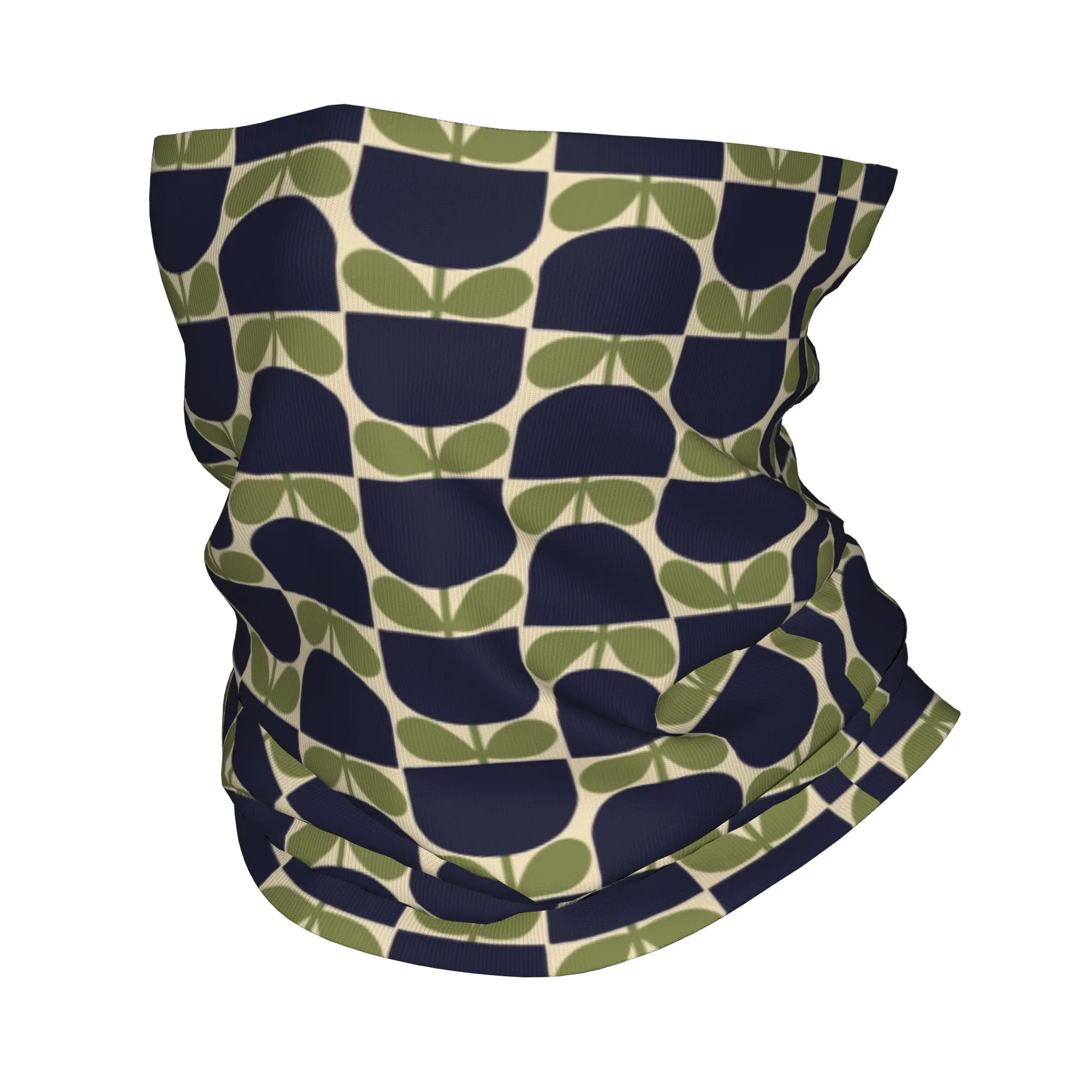 Orla Kiely Bandana Neck Warmer Men Women Winter Ski Tube Scarf Gaiter Scandinavian Multi-stemmed Flower Face Cover