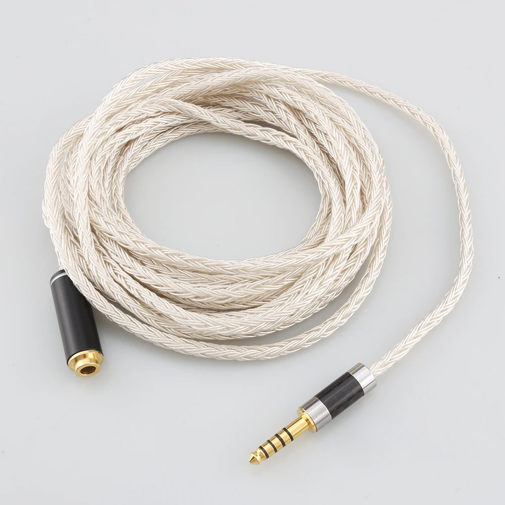 High Quality16 Core OCC Silver Plated Headphone Earphone Extension Cable For xlr 2.5mm  3.5mm 6.5mm 4.4mm male to 4.4mm female