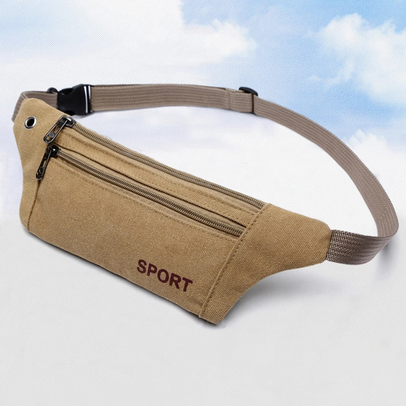

Новая поясная сумка-бананка унисекс 2026 года: холщовая сумка-кошелек для бега, путешествий, кемпинга, походов, тонкий карман для телефона и монет