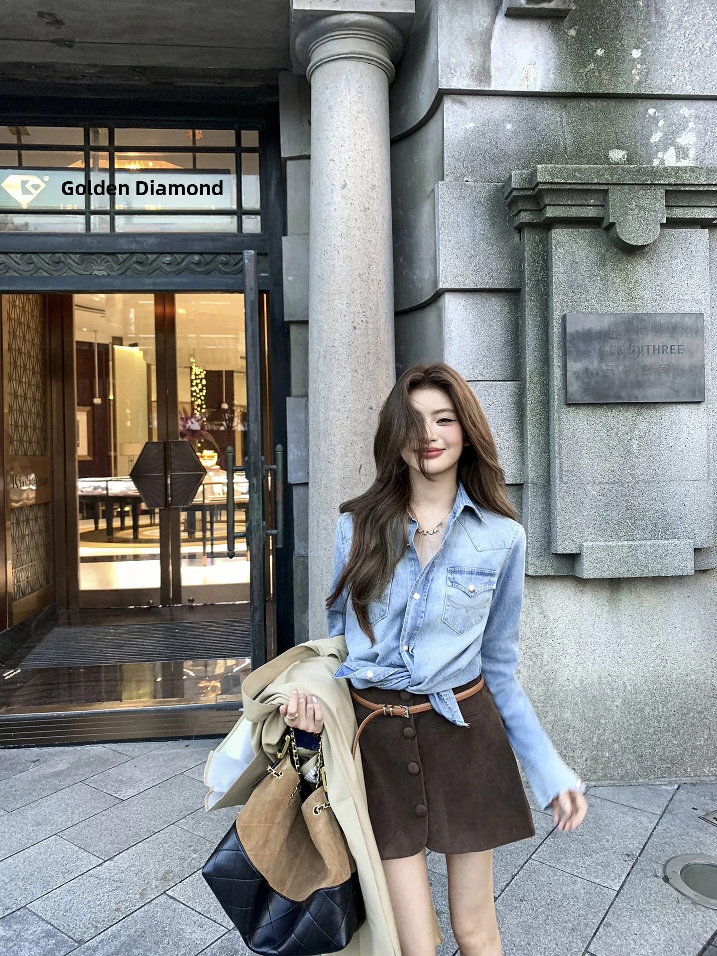 

Aviva on Earth Heavy Du Винтажная джинсовая куртка irt Женская ранняя осень Свободный утягивающий длинный тонкий топ све