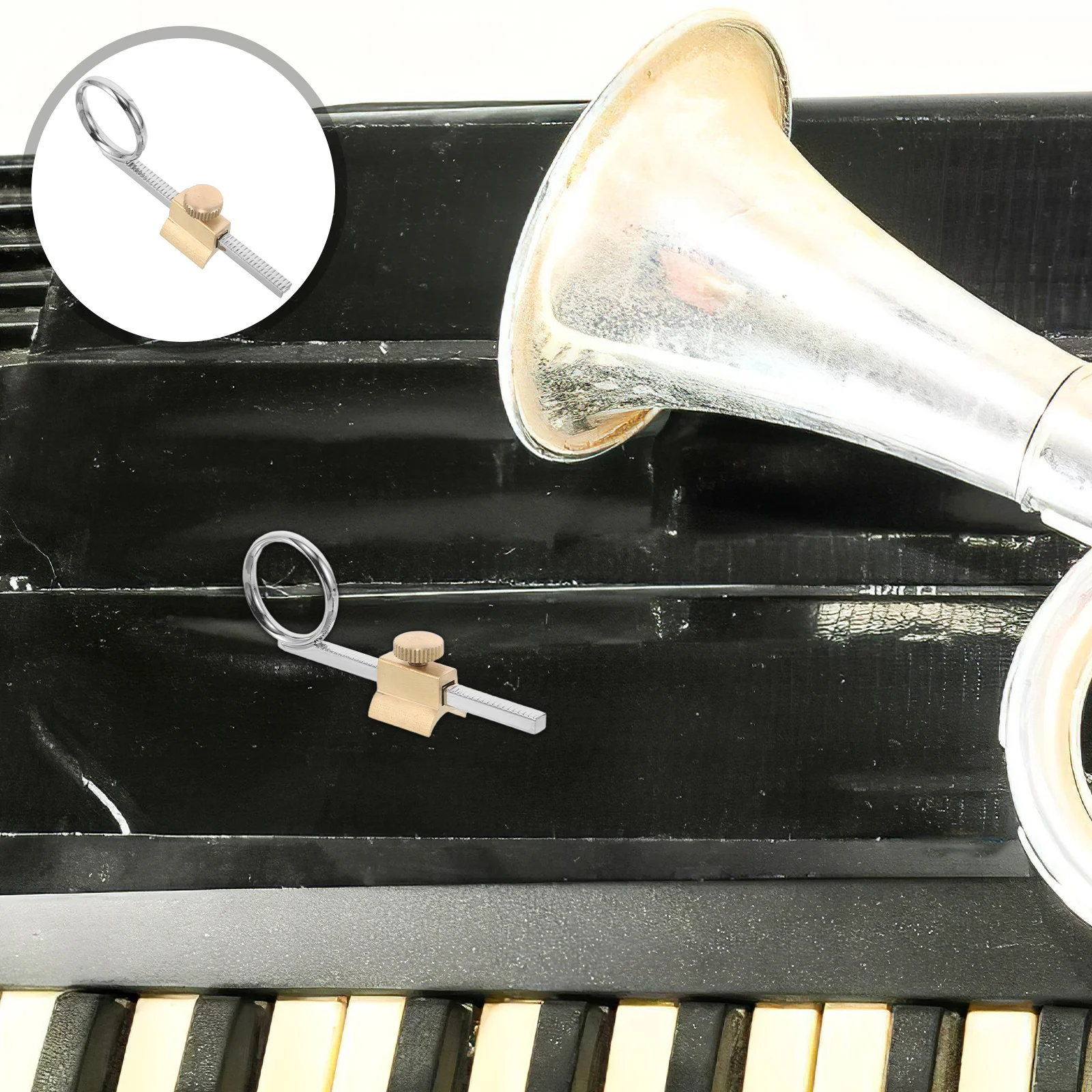 

Trumpet Slide Accessory with Sturdy Finger Handle and Pull Ring - Universal Metal Valve Grip for Secure Antislip Performance and