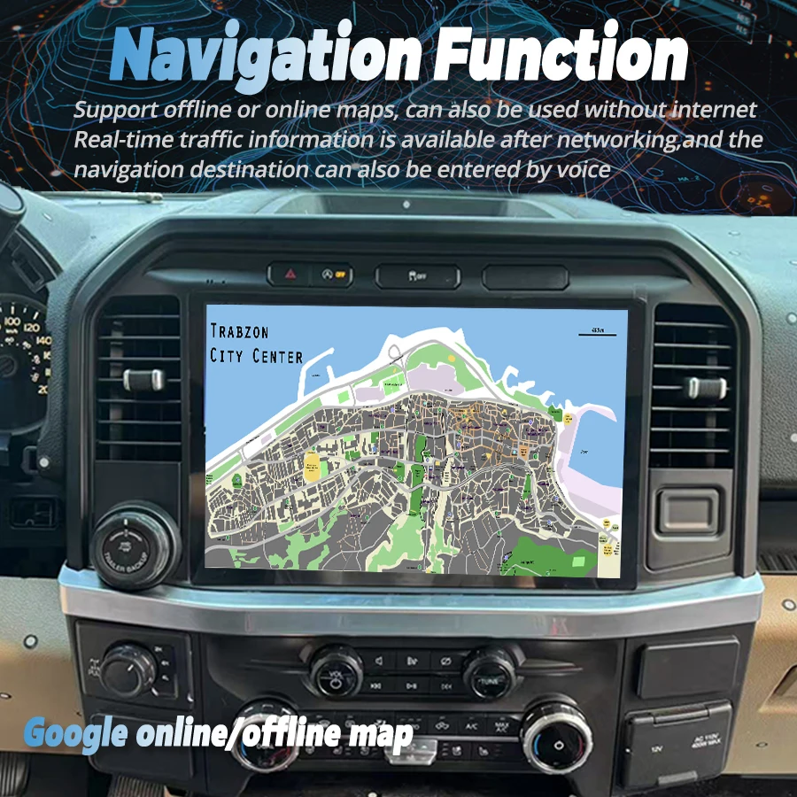 

13,3-дюймовый для Ford Raptor F150 F250 F350 F450 F650 2015-2024 Android Auto беспроводной мультимедийный плеер Carplay автомобильная стереосистема GPS Navi