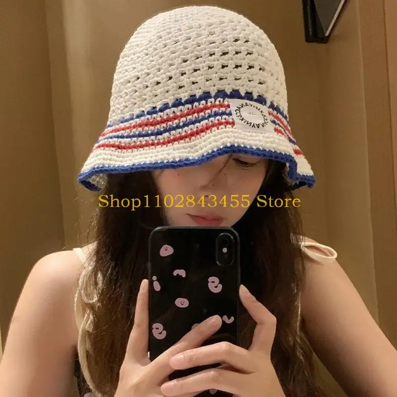 49MC Airy Mesh Fisherman Hat Woven Patterned Design Summer Sun Hat for Everyone