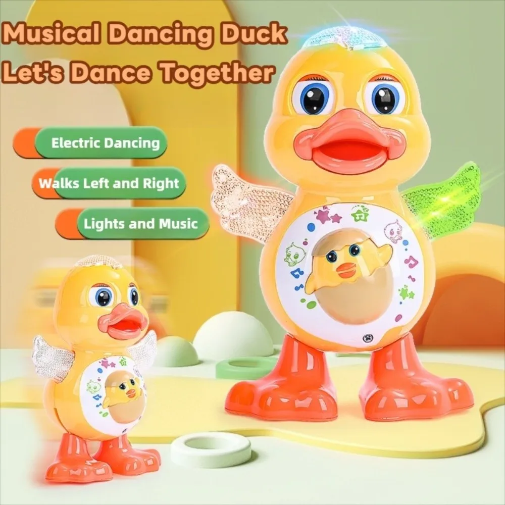 Plastic Electric Dancing Duck Toy Simulation Singing Swing Interactive Duck Toy Movable Collection Walking Dancing Duck