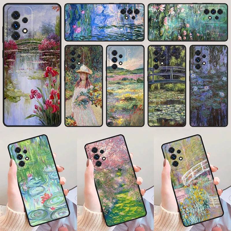 Monet White & Yellow Water Lilies For Samsung A52 A72 A73 A20e A21S A50 A70 A11 A12 A42 A31 A40 A51 A71 A32 A80 A91 Phone Case