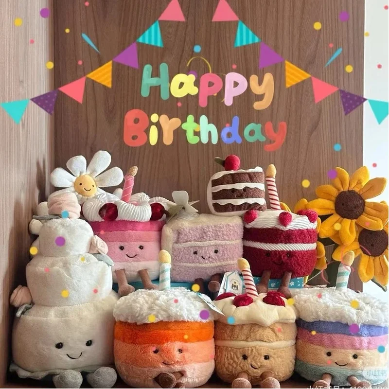 

JC Anime Jelly Festival Series Plush Doll Cute Holding Flowers And Roses Birthday Cake Couple Festival Birthday Gift Decoration