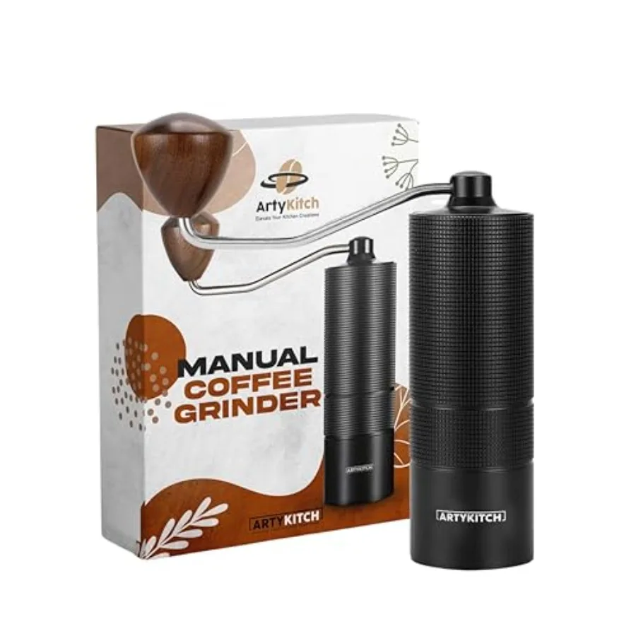 

Manual Coffee Grinder - Portable Stainless Steel Burr Hand Grinders for Coffee Bean - Best Adjustable Espresso Maker for Campin
