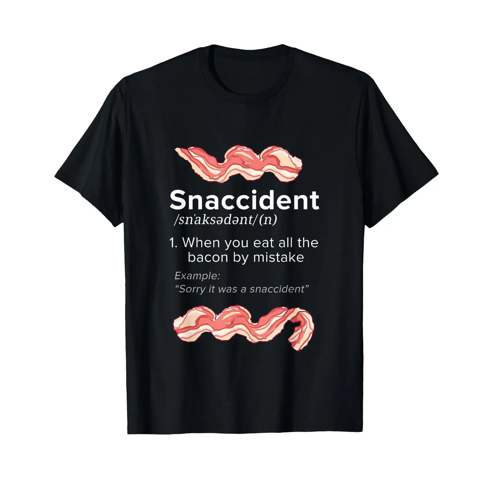 Snaccident Bacon for Lover T Shirt vintage Washed Casual homme Soft streetwear Stretched Versatile Stylish designer clothes
