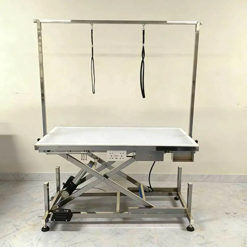 

Hydraulic Lift Dog Grooming Table Adjustable Height Pet Grooming Station Non Slip Surface Grooming Equipment