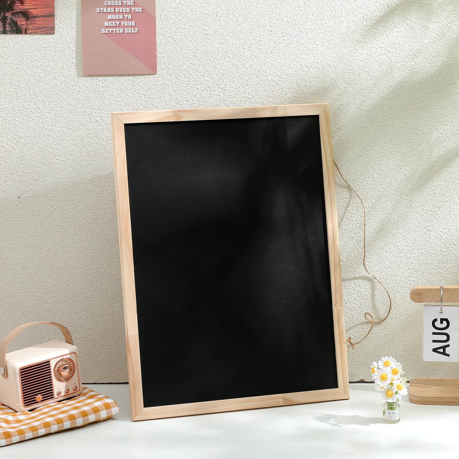 

Hanging Wooden Blackboard Decorative Chalkboard Mini Frame Sign for Wall Child Writing