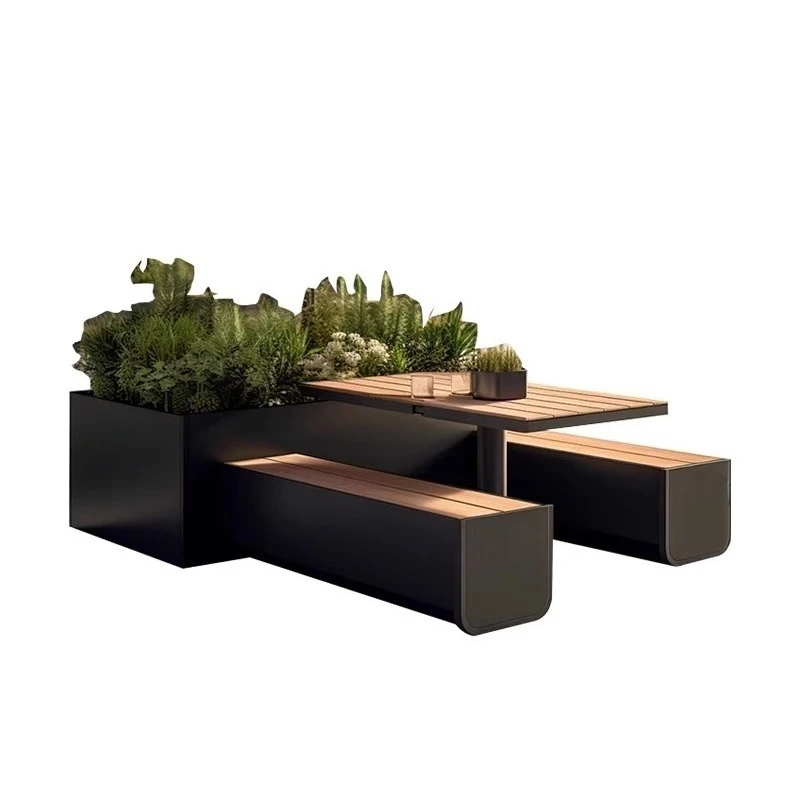 

Leisure long table and chair fence partition combination outdoor flower box seat cafe milk tea shop outside flower trough