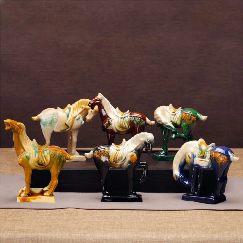 

6Colors Handmade Chinese Retro Horse - Shaped Ornament Chinese Retro Home Desktop Decoration Ornament For Birthday Gift LI017