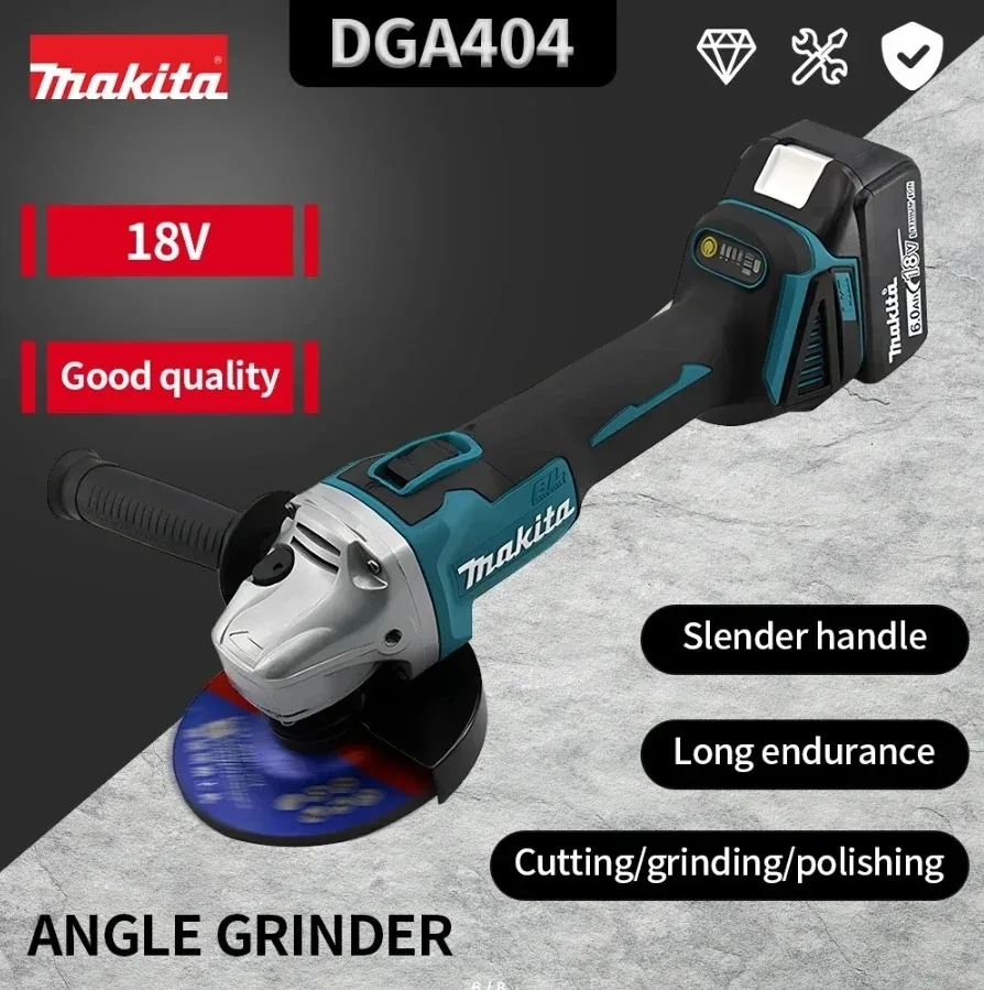 

125mm Makita DGA404 Brushless Cordless Angle Grinder Li ion Battery Cutting Polishing Grinding Fits 18V Battery