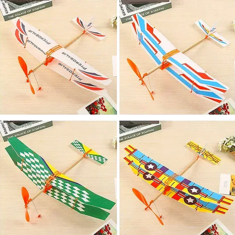 DIY Kids Toys Rubber Band Powered Aircraft Model Kits Toys for Children Foam Plastic Assembly Planes Model Science Toy Gifts