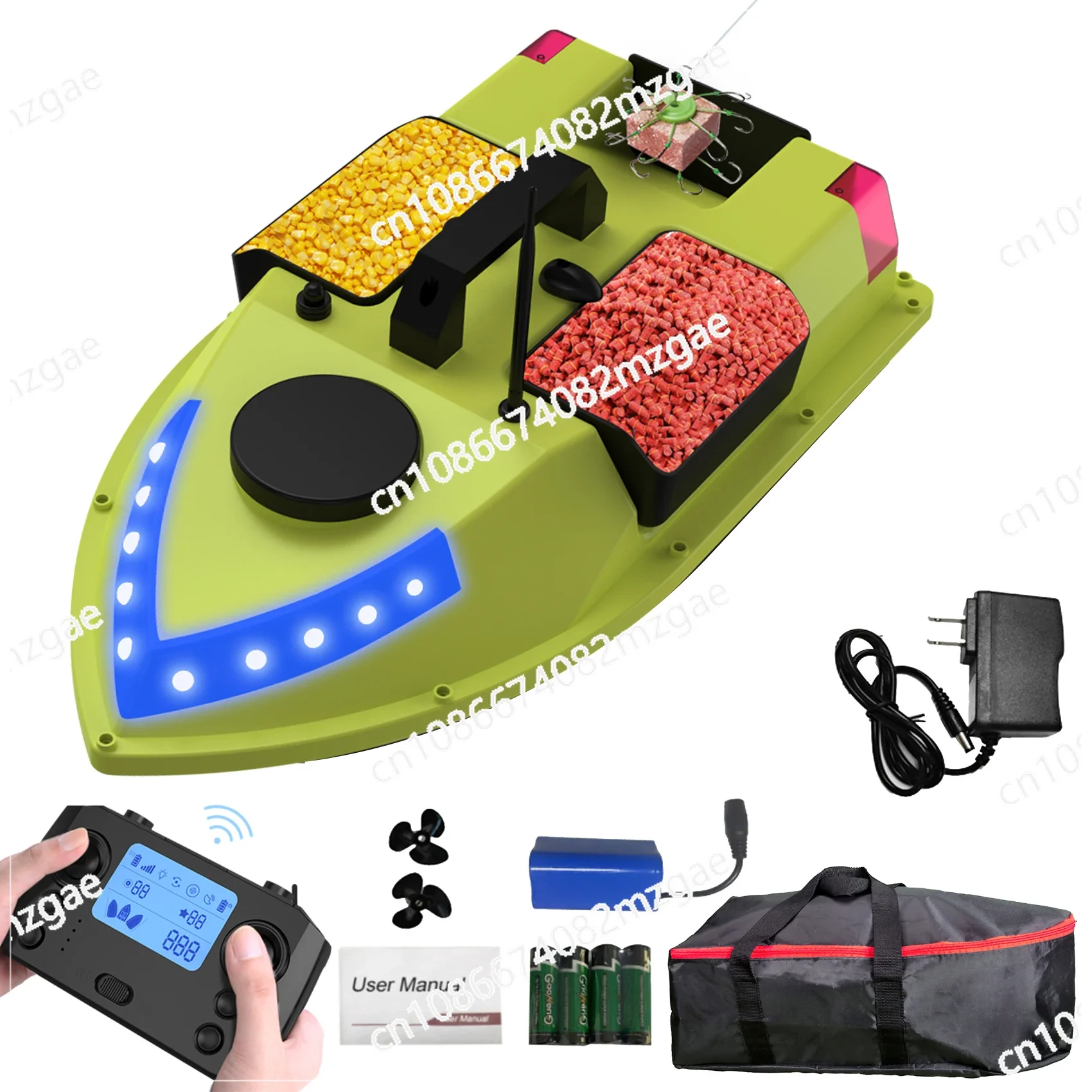 

D19 99 GPS-позиций RC-лодка с приманкой для ловли карпа с 3 ящиками для наживки и разноцветными огнями
