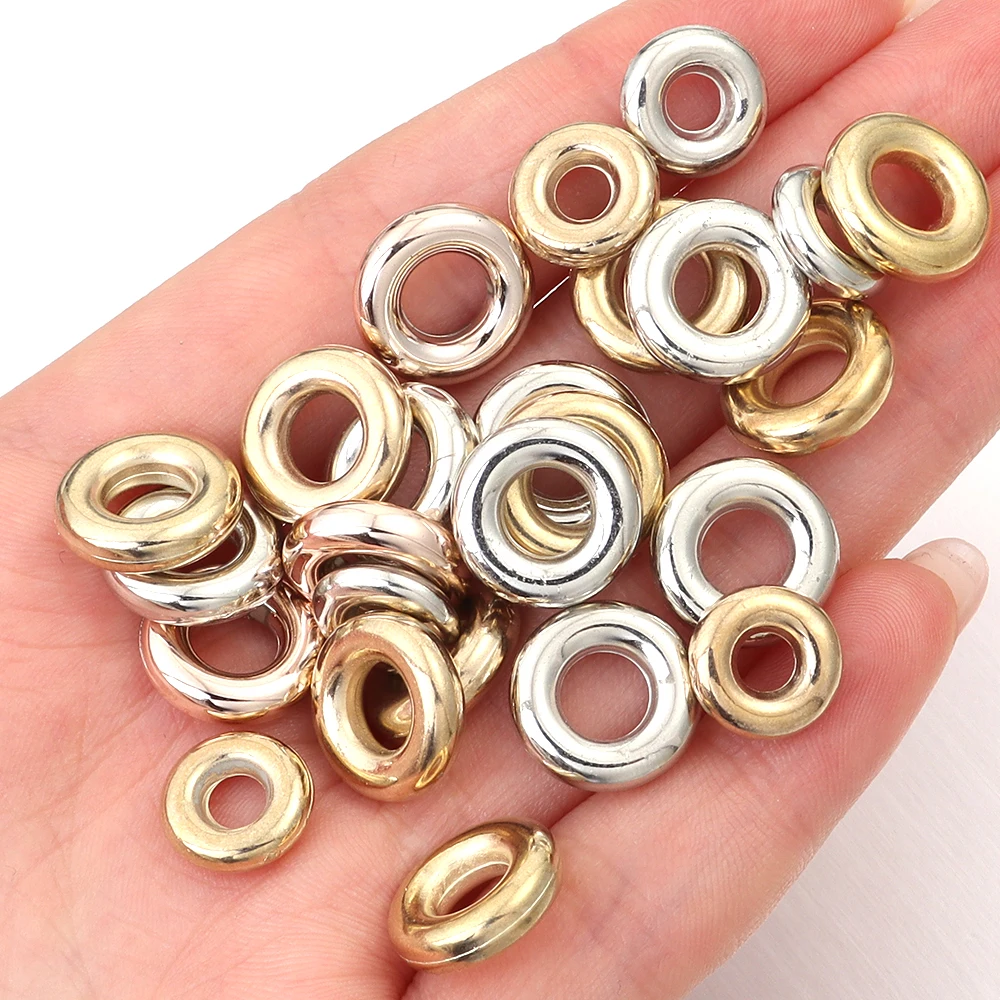 50-100pcs/Lot Inside Dia 4/6mm Big Hole Beads 4 Colors CCB Spacer Beads Pendant For DIY Jewelry Making Necklace Bracelets