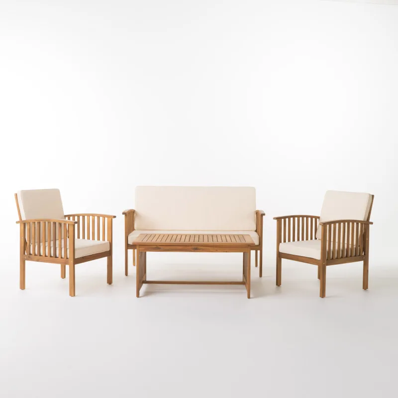 Acacia Acacia wood Assembly Chat Color Covered Material Time Water Wood 4PC CHAT SET