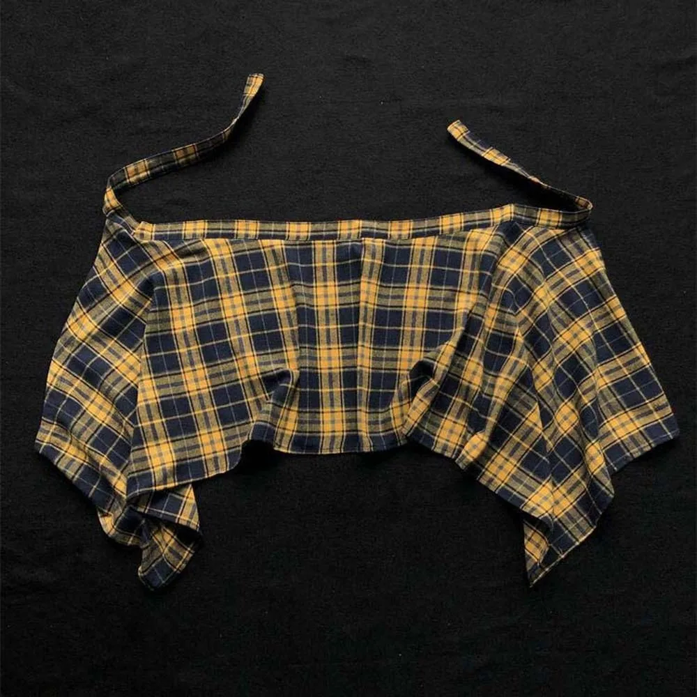 Fashion Korean Style Plaid Skirt Belted High Waist Y2K Mini A-line Shortskirt Hip-hop Underskirt Waist Seal Skirt Women