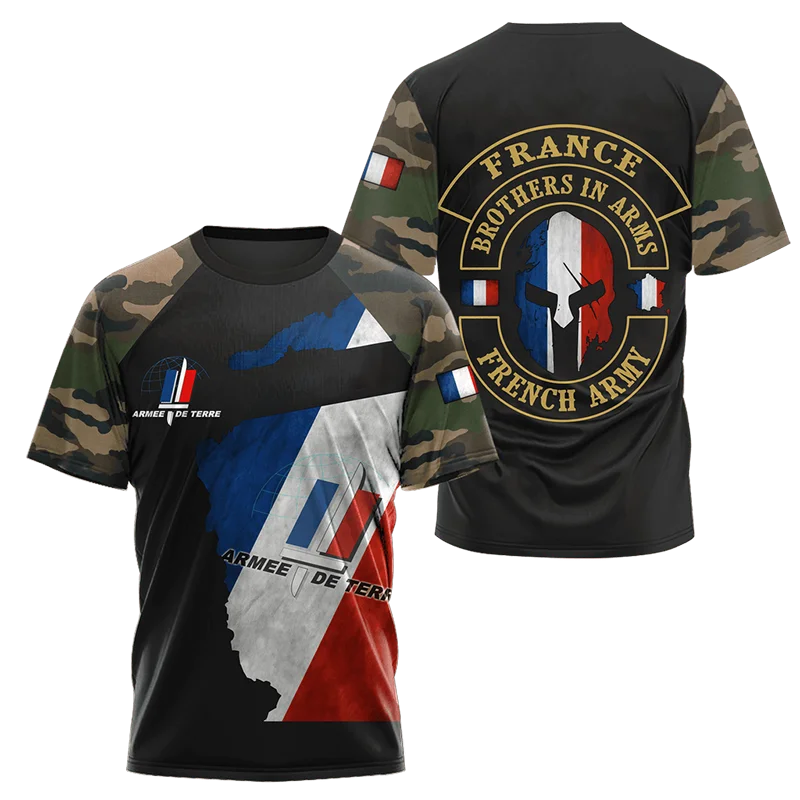France Army Camouflage Men T Shirt Fashion Commando 3D Special Forces Short Sleeve Tops Casual O-neck