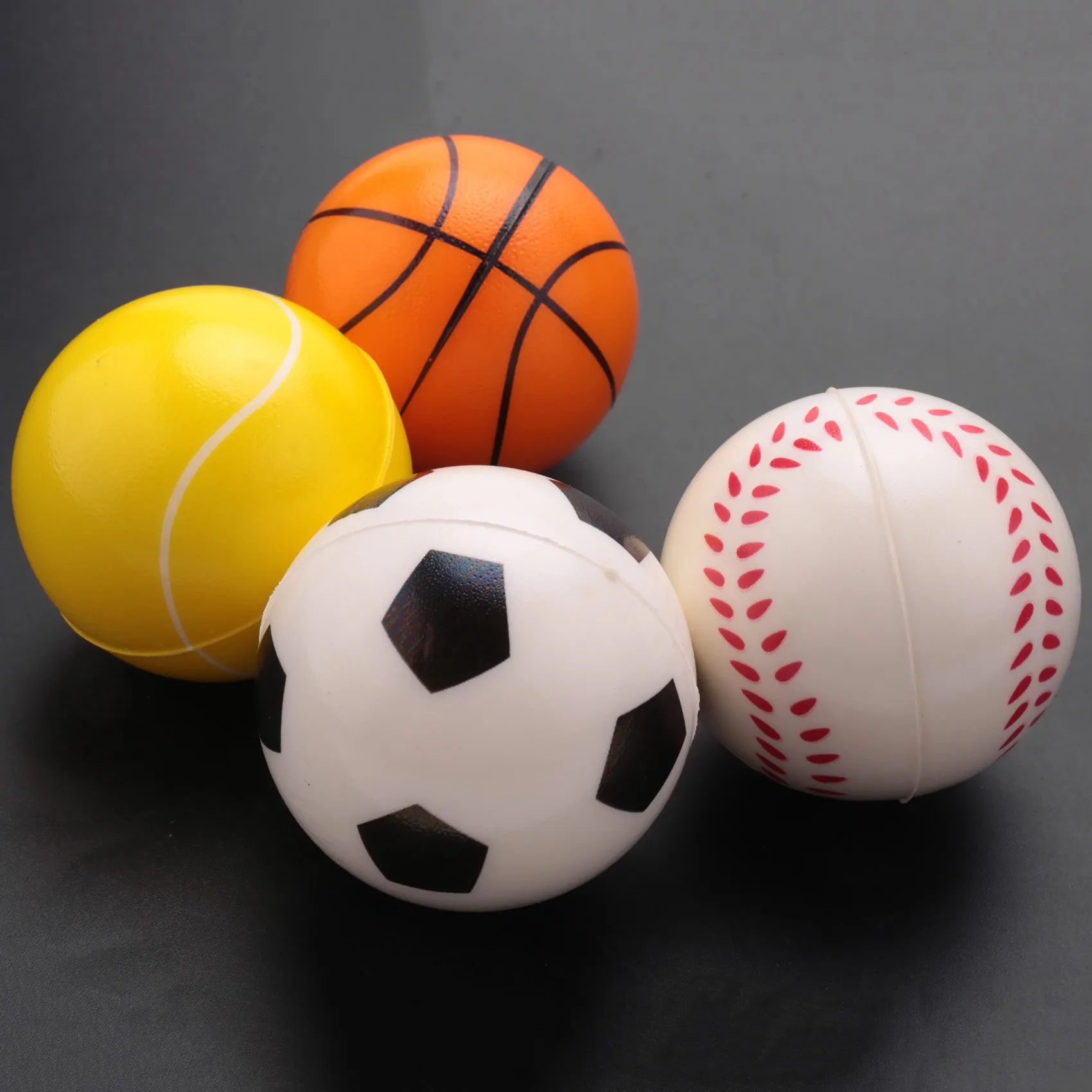 Hand Basketball Baseball Football Tennis Exercise Soft Elastic Squuze Stress Reliever Ball Kid Small Ball