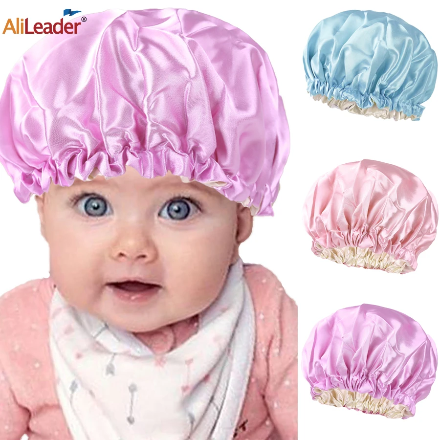 Alileader Body Satin Bonnet Sleep Cap Adjustable Bonnets For Kids Reversible Toddler Bonnet Double Layer Satin Bonnet Sleeping