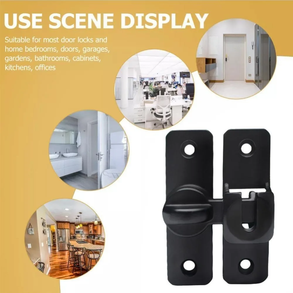 

Creative Aluminum Alloy Anti-theft Door Buckles Hardware Anti-theft Flip Latch Lock Durable 90 Degree Security Bolt Latch Door