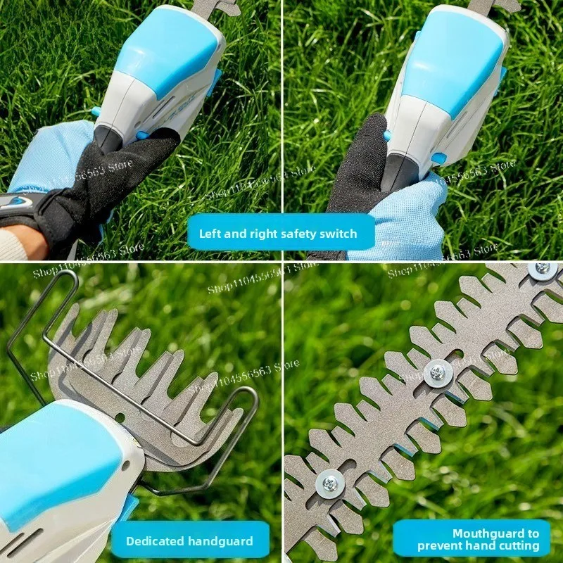 Hongbei Lithium-Ion 2-in-1 Trimmer, Compact Electric Hedge Trimmer for Home, Multi-Function Grass & Branch Cutter