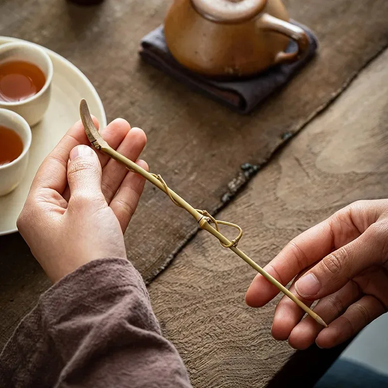 Japanese Style Bamboo Handmade Long Handled Tea Spoons Needle Spoon Kung Fu Matcha Ceremony Decor Tabletop Teaware Accessories