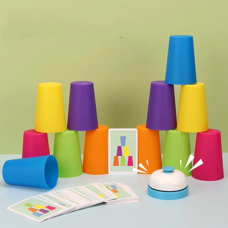 Interactive Two-Player Cup-Stacking Game for Kids: Cup Stacking for Preschoolers Ages 3–6—Logic-Building Toy