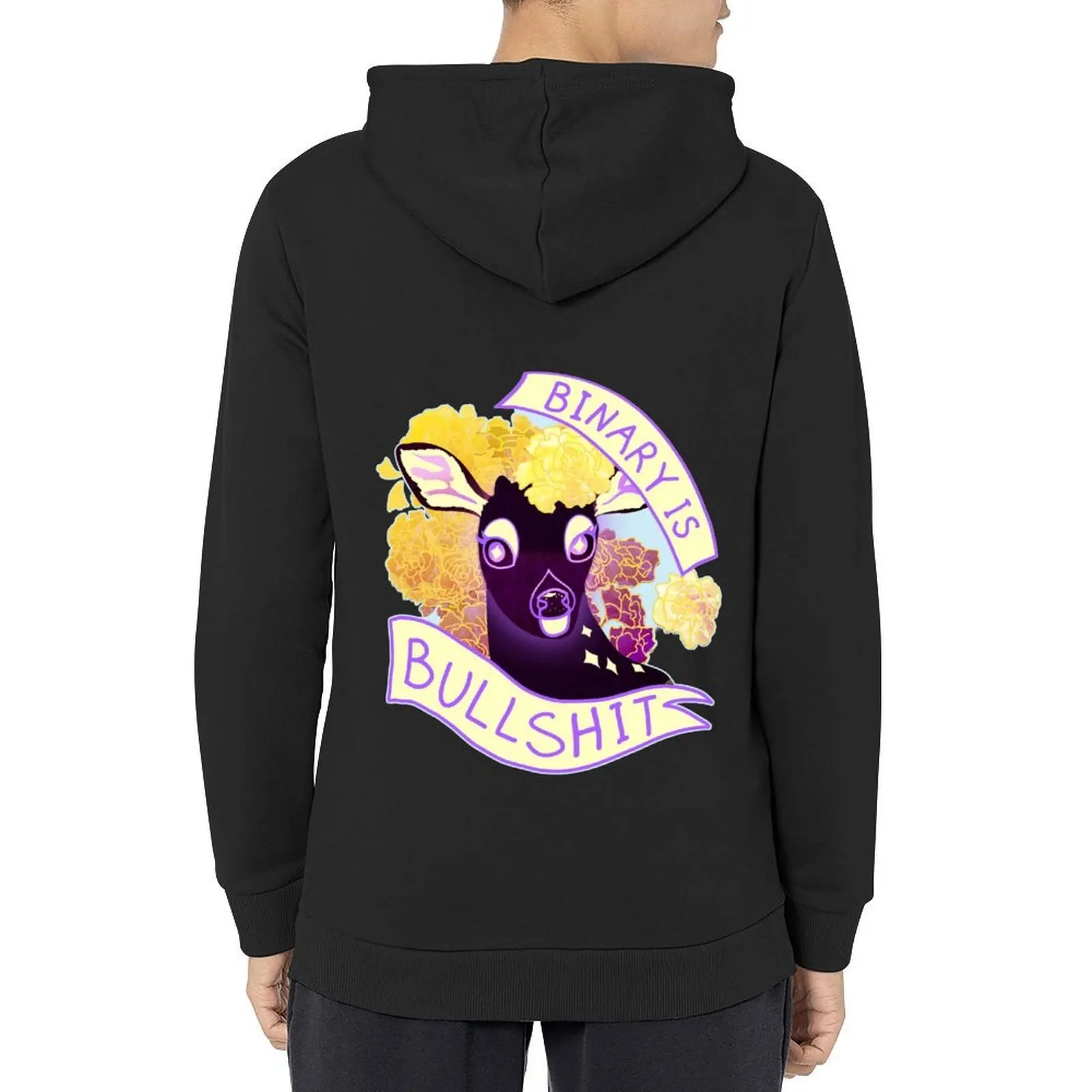 

Nonbinary Deer Hoodie men's coat graphic t shirts men male clothes hooded shirt oversized hoodie